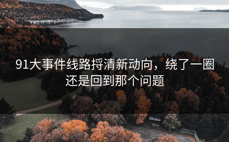 91大事件线路捋清新动向，绕了一圈还是回到那个问题